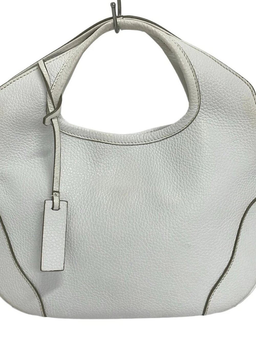 MAURO GOVERNA White Leather Tote Bag